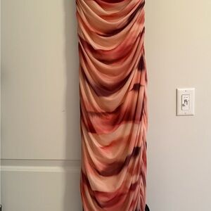 Steve Madden Red and Cream Draped Dress